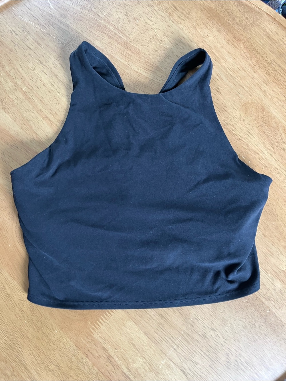 Athleta Black High Neck Crop Tank Top sports bra